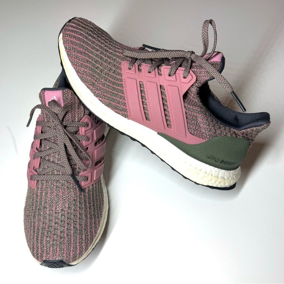Adidas Women’s Ultra Boost 4.0 Pink Olive Running Shoes BB6495 Size- 8 - Picture 1 of 8